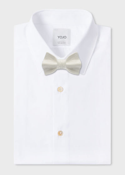 ceramic bow tie white on YOJO party wear shirt