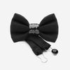 designer silk bow tie with black ceramic knot 