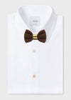silk bow tie in brown with gold ceramic knot | YOJO