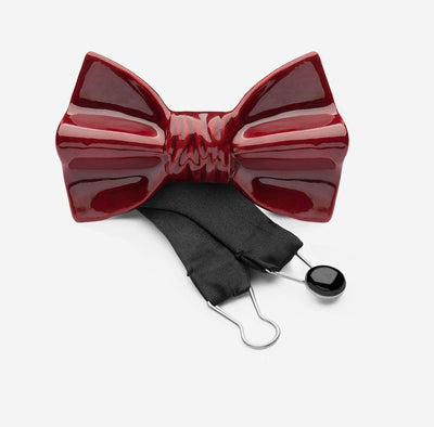 man luxury ceramic bow tie in burgundy red by YOJO