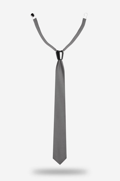 luxury modular grey silk tie with black ceramic knot by YOJO