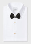 jacquard silk bow tie in black with ceramic knot in silver | YOJO