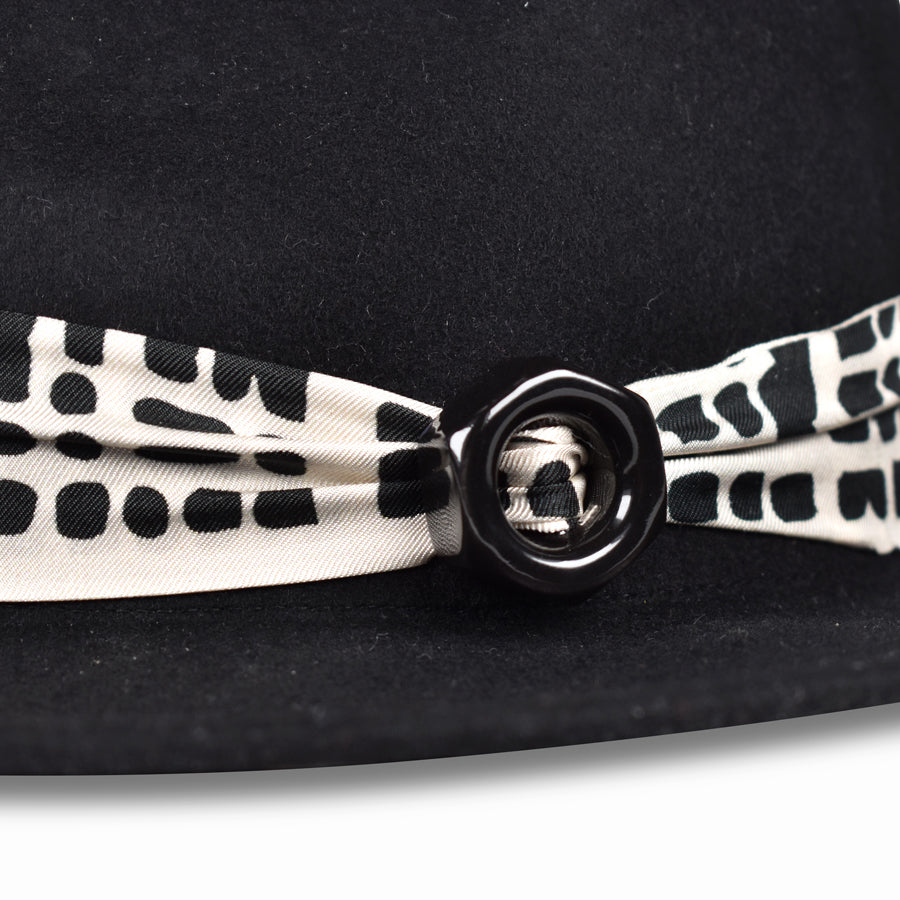 blue fedora hat, white mesh cap, black fedora hat hanging on black hook by  N K. Photo stock - StudioNow