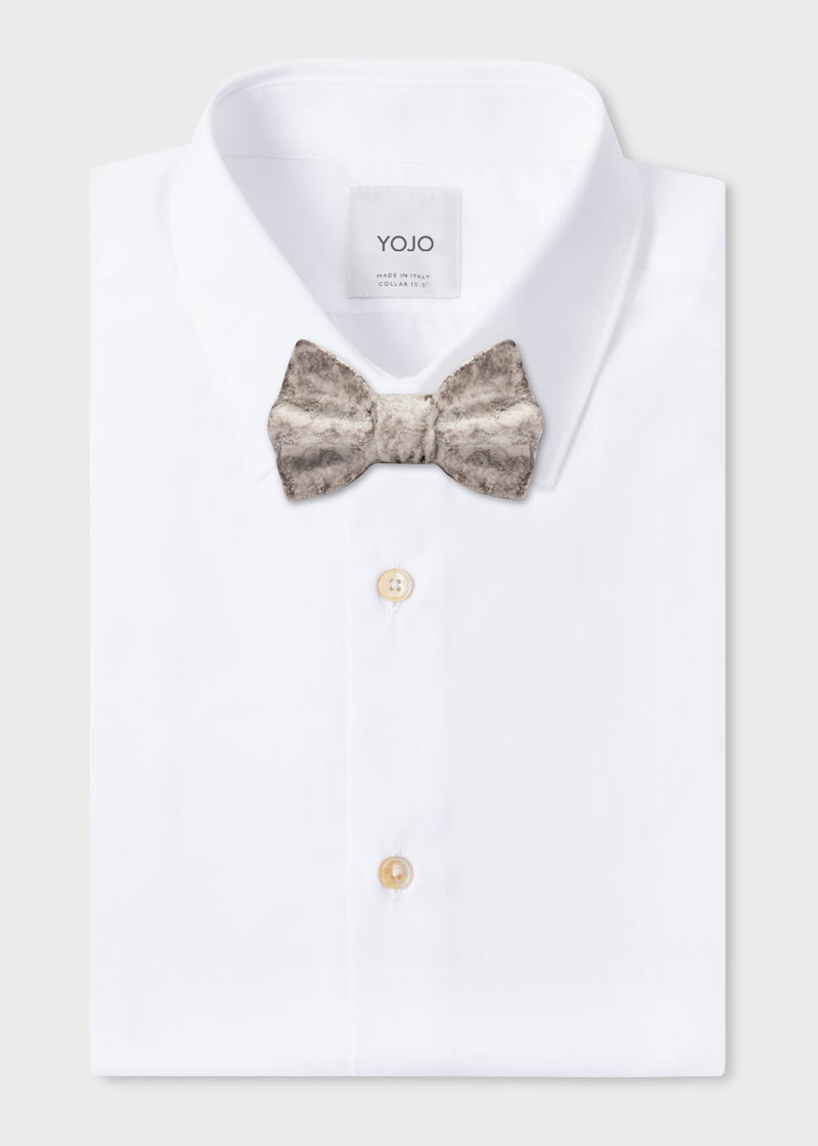 ceramic bow tie in grey marble for luxury men | YOJO