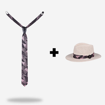 mens-pink-necktie-and-white-panama-hat-match-style-bundle-designer-yojo-