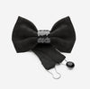 silk and ceramic bow tie in black with modular knot | YOJO