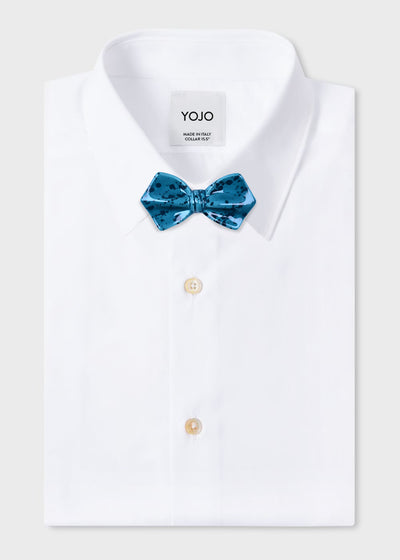 tiffany-emerald-green-bow-tie-on-white-designer-shirt-yojo-exclusive-design